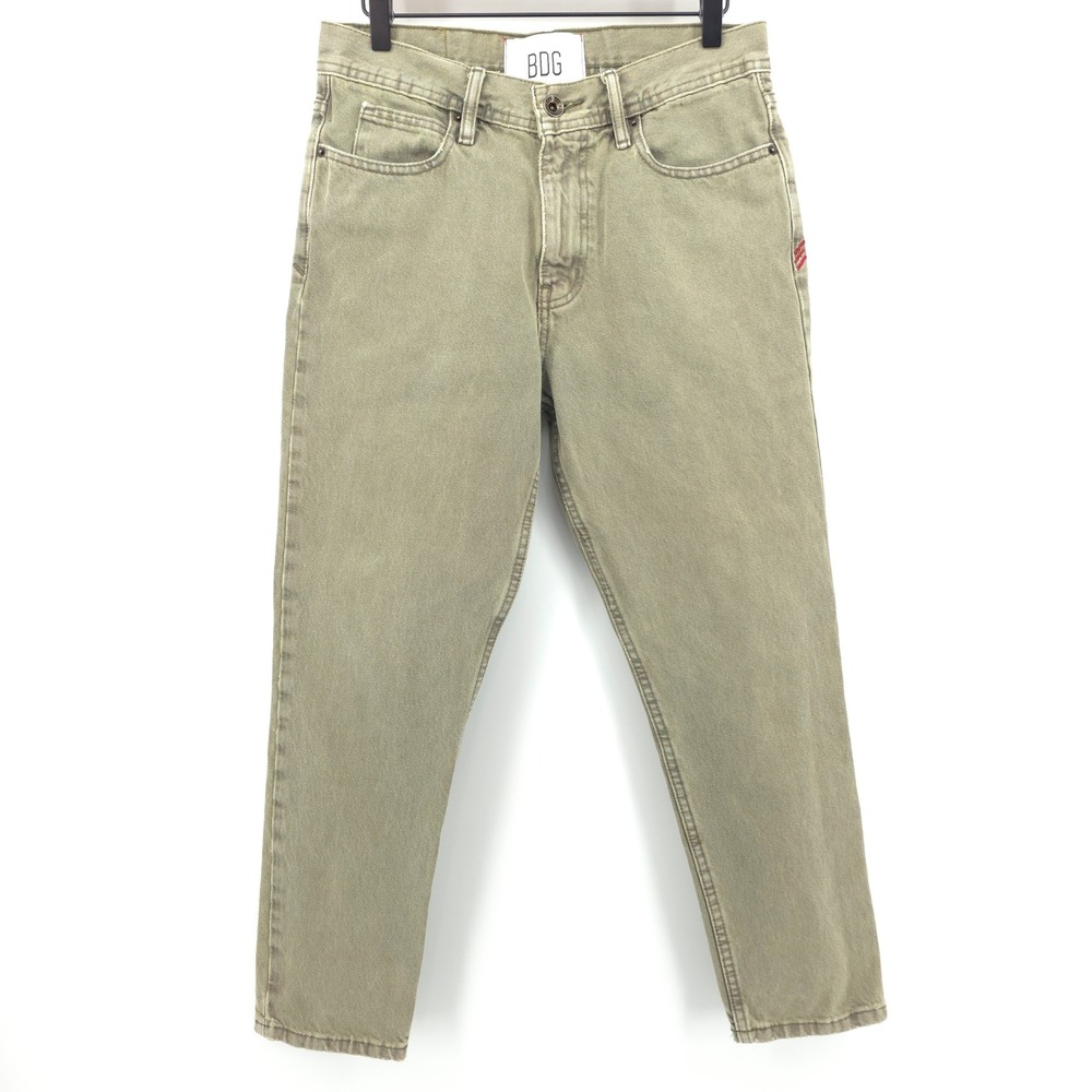 BDG Urban Outfitters Mens Jeans Dad Slim Tapered 30x30 Olive Green Denim